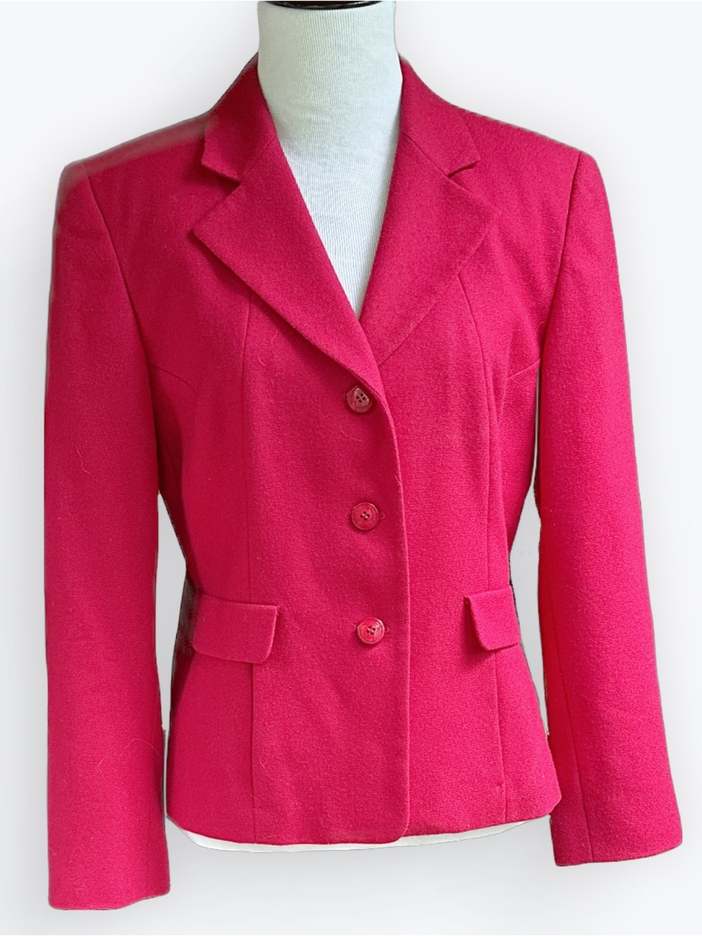 90s Ivy League Heirloom Academia Classic Cherry Red Pendleton Wool Blazer ~ 8P